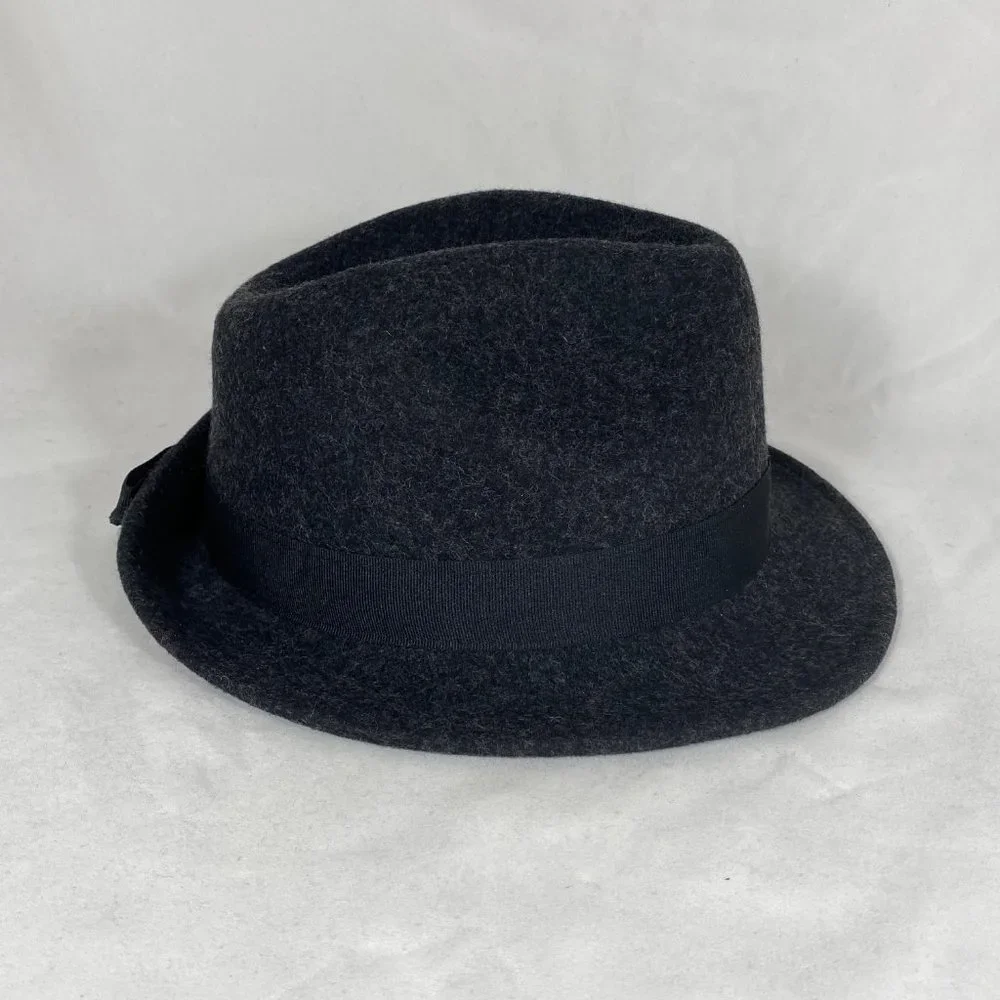 John Callanan Diamond Crown Fedora Hat Charcoal LV250 NWOT